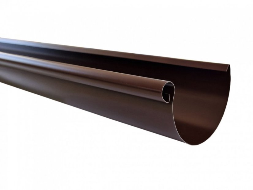 Farbiger Dachrinne Stahl 333 mm - Abmessung: 4 m x 333 mm, Farbe: RAL 8017 Braun