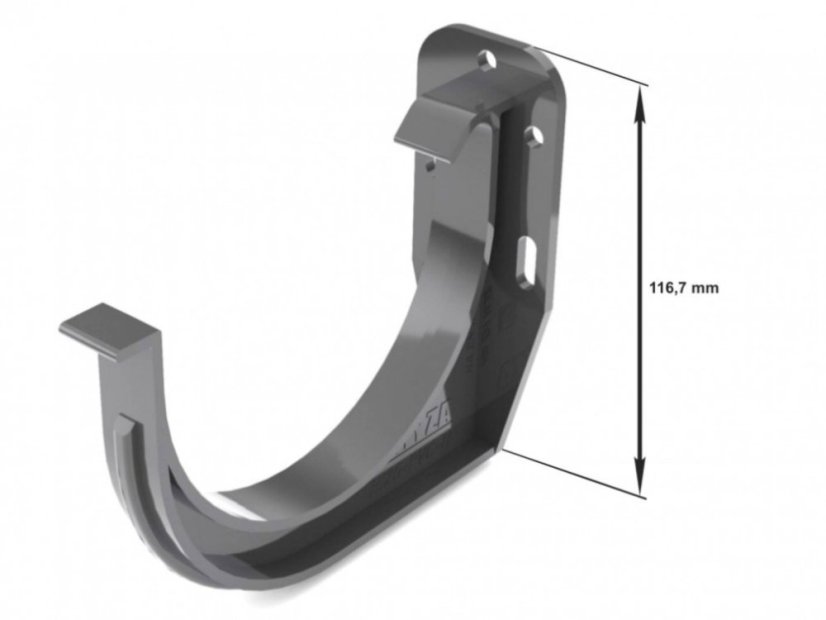 Cârlig de față din PVC 100 mm - Culoare: roșu