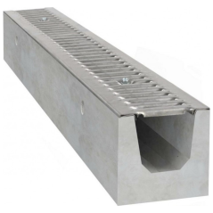 Caniveau en béton A15 avec grille galvanisée
