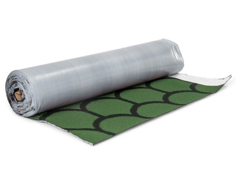 Öntapadó bitumen zsindely tekercsben Rollshingle hódfarkú | 1x5 m - Szín: zöld