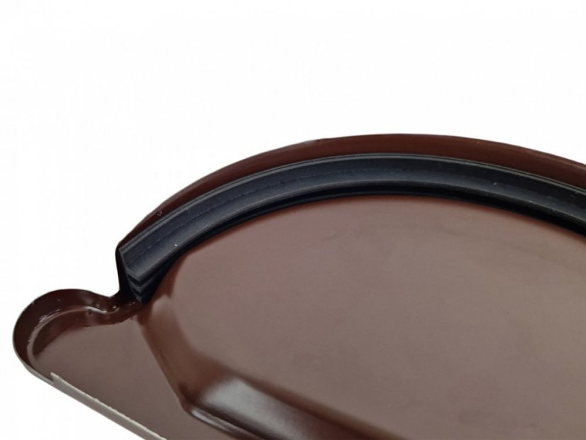 Gekleurde zinken eindstuk 250 mm - Kleur: RAL 8017 bruin