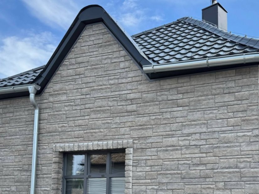 Fassadenverkleidung Cut Stone - Farbe: Smoke White