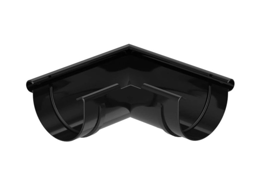 Angolo per canale di gronda PVC 75 mm - Colore: nero, Variante: esterno