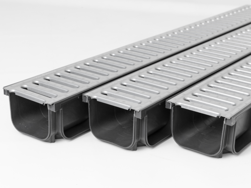 Entwässerungsrinne A15 mit Verzinkt Gitter (3 stück set)