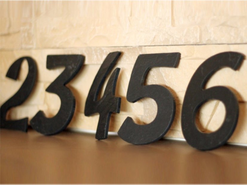 Palából készült házszám nagy - Variáció: számjegy 5