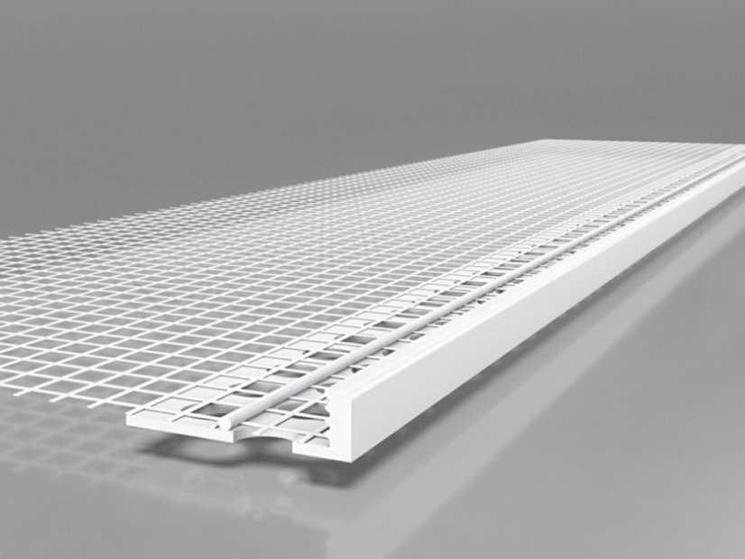 Profil tynkarski wykończeniowy UPO z siatką z włókna szklanego - Rozmiar: 6 x 2000 mm