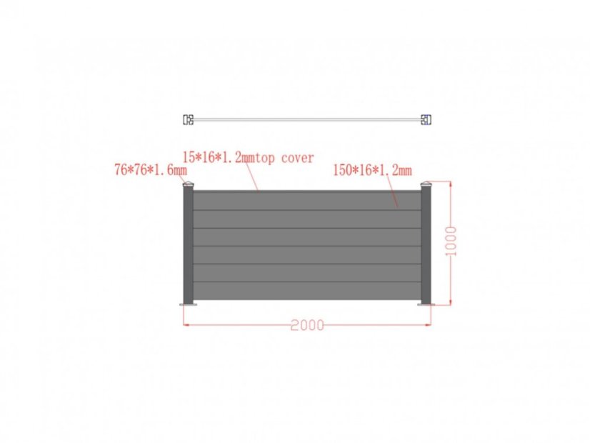 Aluminium schuttingpaal