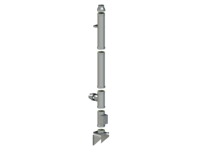 Conduit de cheminée en acier inoxydable DW 25 pour montage sur console