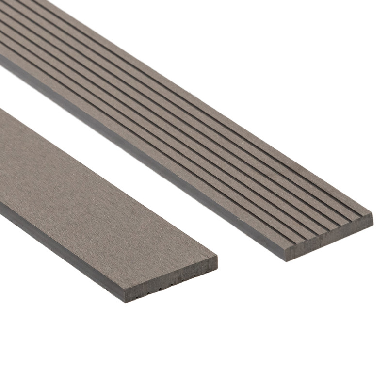 WPC Zaunlatten Brushed grau - Größe: 80 x 12 x 1800 mm