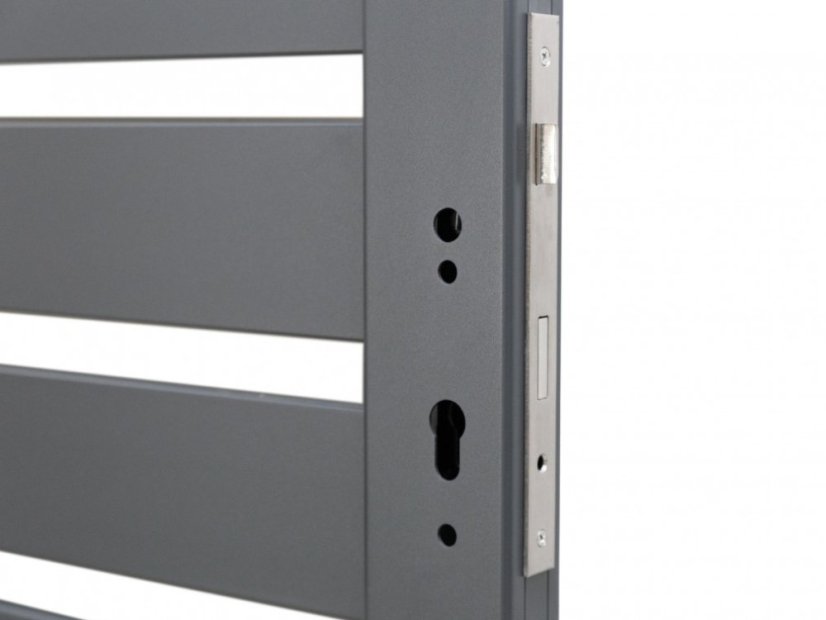 Aluminium schuttingpoort met lamellen - Afmeting: 1000 x 1500 mm