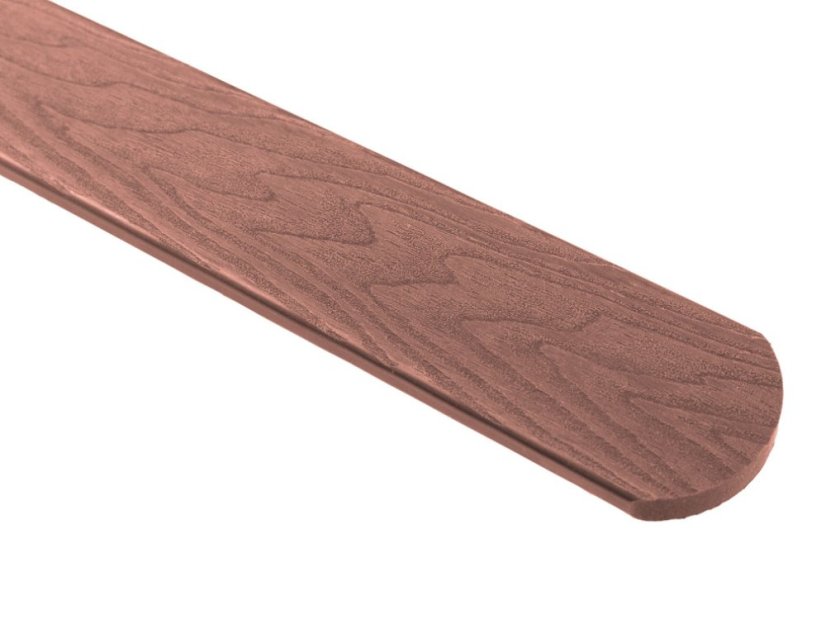 Composiet schuttingplank teak - Variant: Afgerond, Afmeting: 71 x 11 x 1800 mm