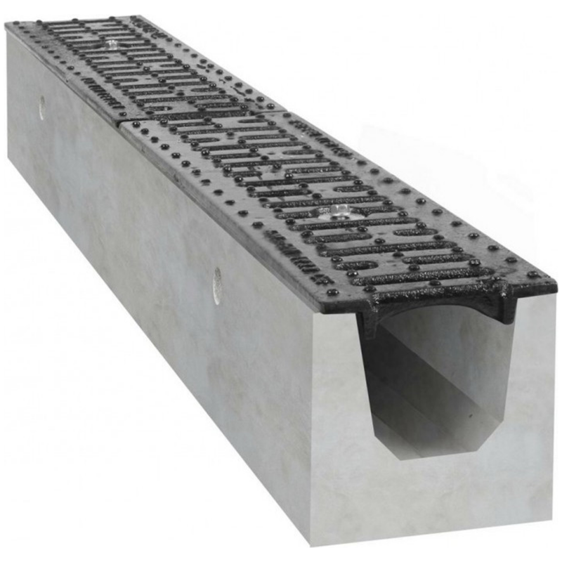 Betonový žlab B125 s litinovou mříží