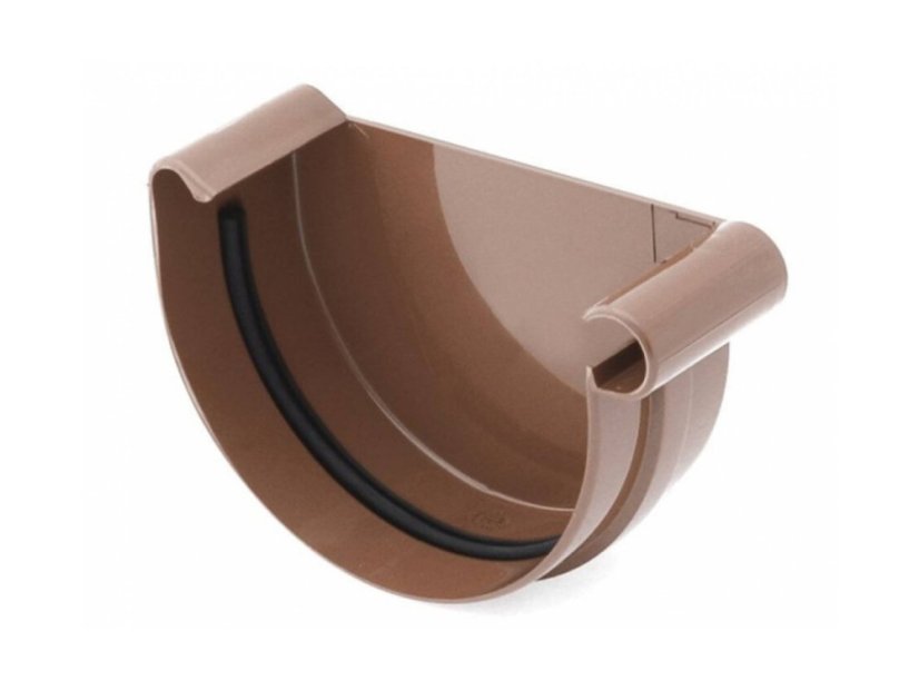 Endstück aus Kunststoff 100 mm - Farbe: Weiß, Variante: Rechte