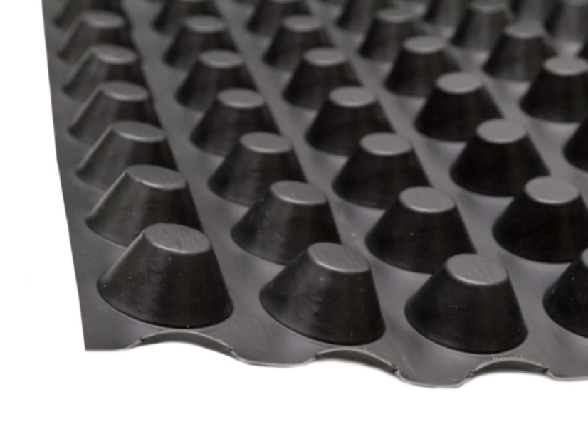 Noppenfolie zwart Maxistud T20 - Afmeting: 1 x 10 m
