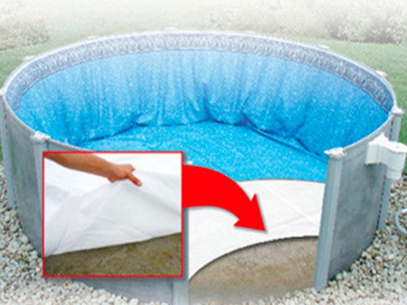 Geotextiele onderlegger voor zwembaden - Variant: 300 g, Afmeting: 4 x 4 m