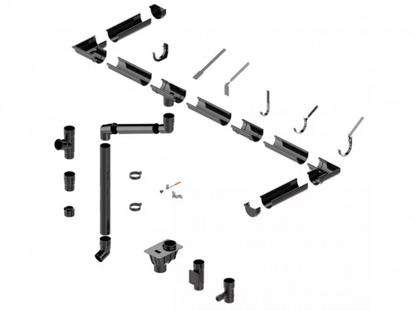 Kovový žlabový hák PVC překroucený 150 mm