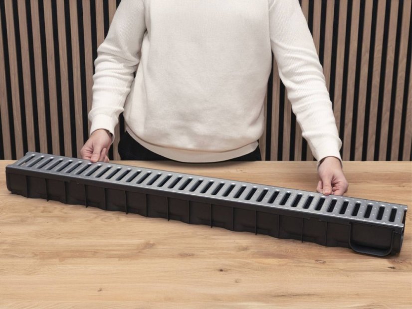 Entwässerungsrinne A15 mit Verzinkt Gitter (3 stück set)