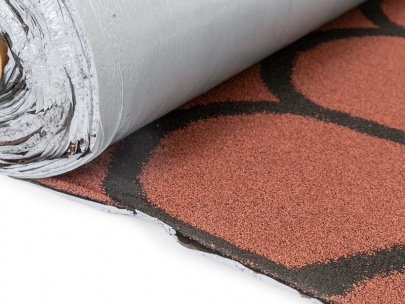 Öntapadó bitumen zsindely tekercsben Rollshingle hódfarkú | 1x10 m - Szín: piros