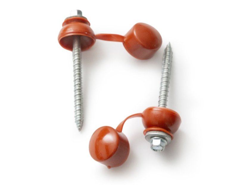 Schroeven met ring voor ASA dakbedekking | 50 stuks - Kleur: terracotta