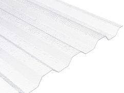 Trapézová polykarbonátová doska číra s hrubou štruktúrou
