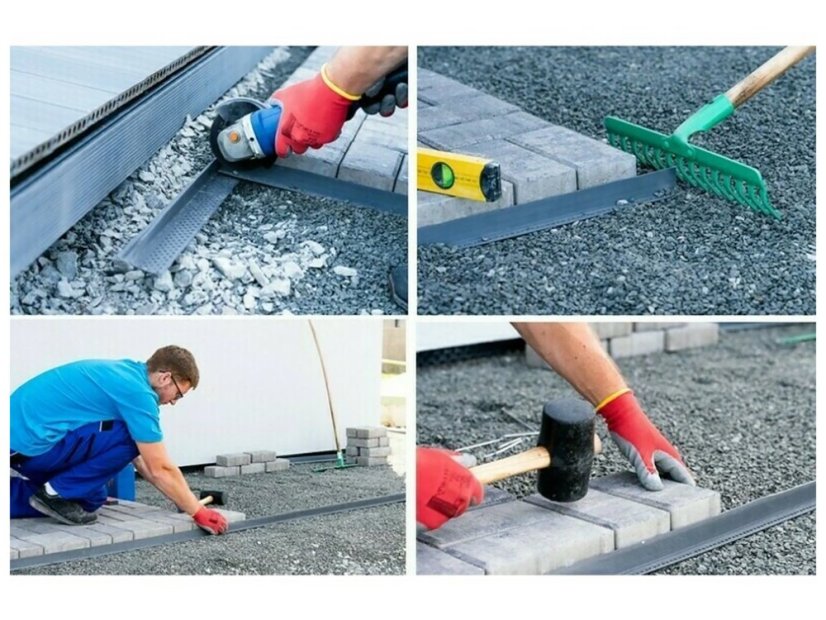 Profilo di finitura per pavimentazione esterna END-FIX - Dimensione: 74,5 x 35 x 2000 mm