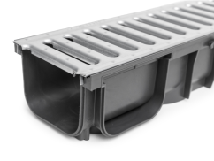 Canal de drenaj din plastic A15 cu grilaj zincat