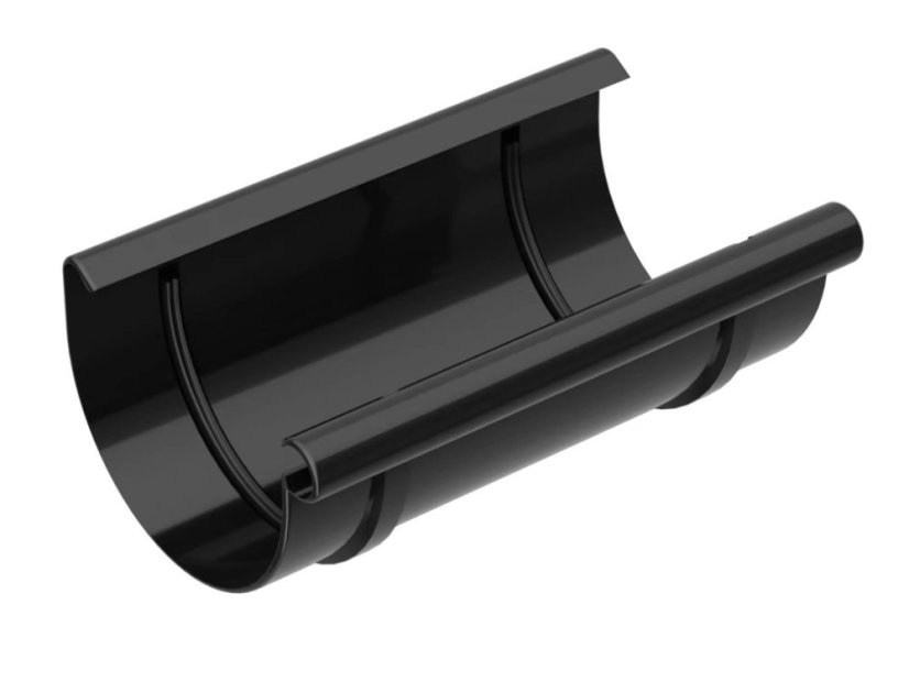 Koppelstuk voor PVC dakgoten 75 mm - Kleur: zwart