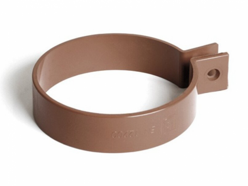 Colier din plast pentru burlan din PVC 63 mm - Culoare: maro