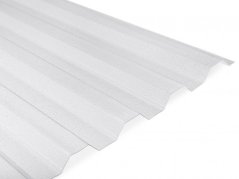 Trapézová polykarbonátová doska číra s jemnou štruktúrou
