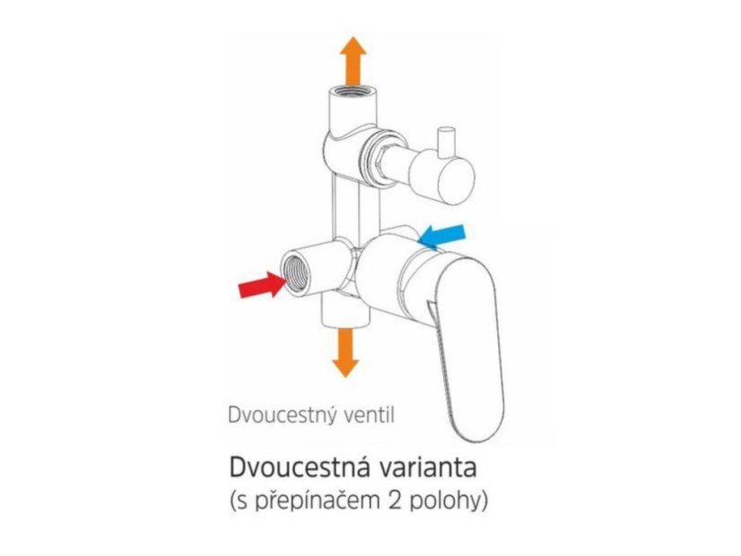 Sprchová podomítková baterie Dita s přepínačem - Varianta: Hranatá