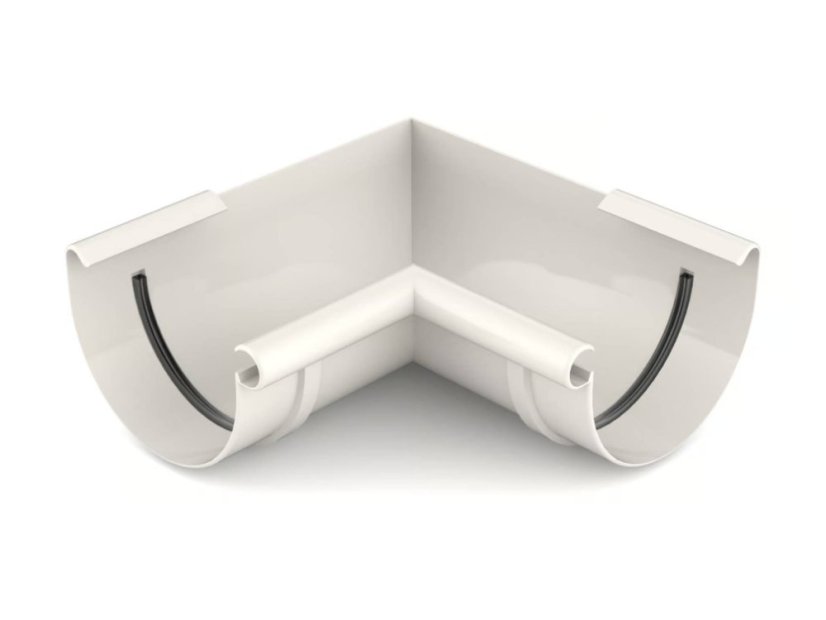 Angolo per canale di gronda PVC 75 mm - Colore: nero, Variante: esterno