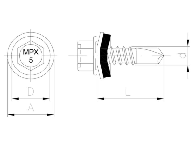 L 50mm, d 5mm, A 22mm