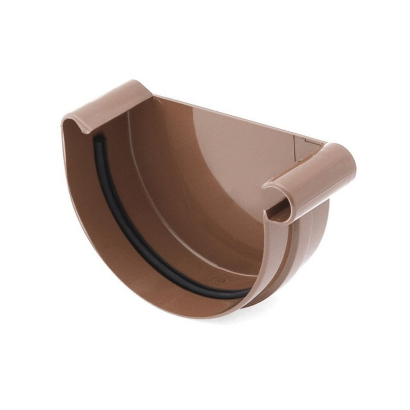 PVC eindstuk 125 mm - Kleur: bruin, Variant: rechter