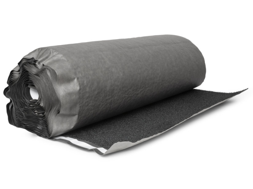Drainagemat Metal ROOF 8 mm met damp-open folie en tape - Afmeting: 1,5 x 25 m