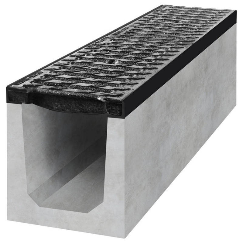 Caniveau en béton incliné D400 avec grille en fonte - Variante: 5 / D400
