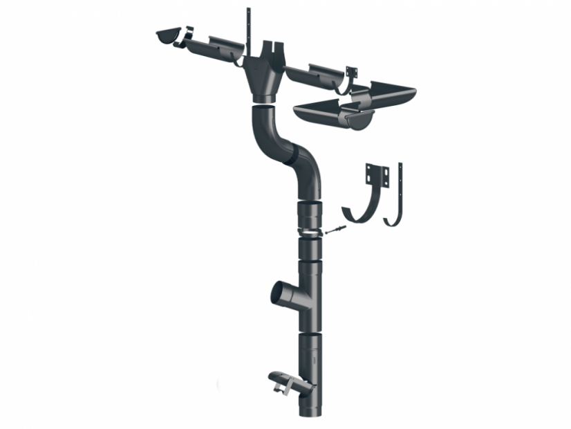 Farbiger Rinnenhalter Stahl 430 / 250 mm - Farbe: RAL 8017 Braun