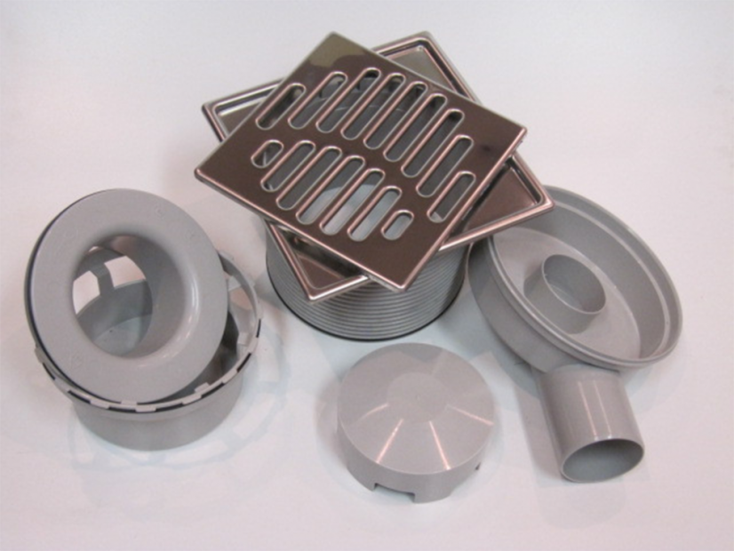 Siphon de sol latéral télescopique avec grille et cadre en acier inoxydable - Taille: 115 x 115 mm