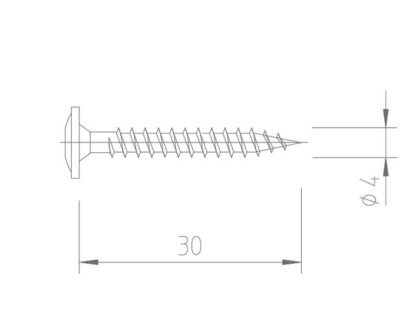 Vis de fixation pour revêtement de façade - Taille: 4 x 30 mm
