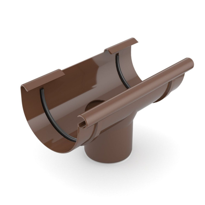 PVC trechteruitloop 125 mm - Kleur: bruin