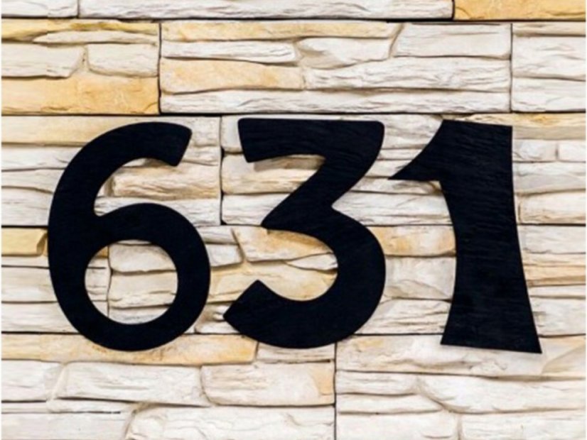 Palából készült házszám nagy - Variáció: számjegy 5