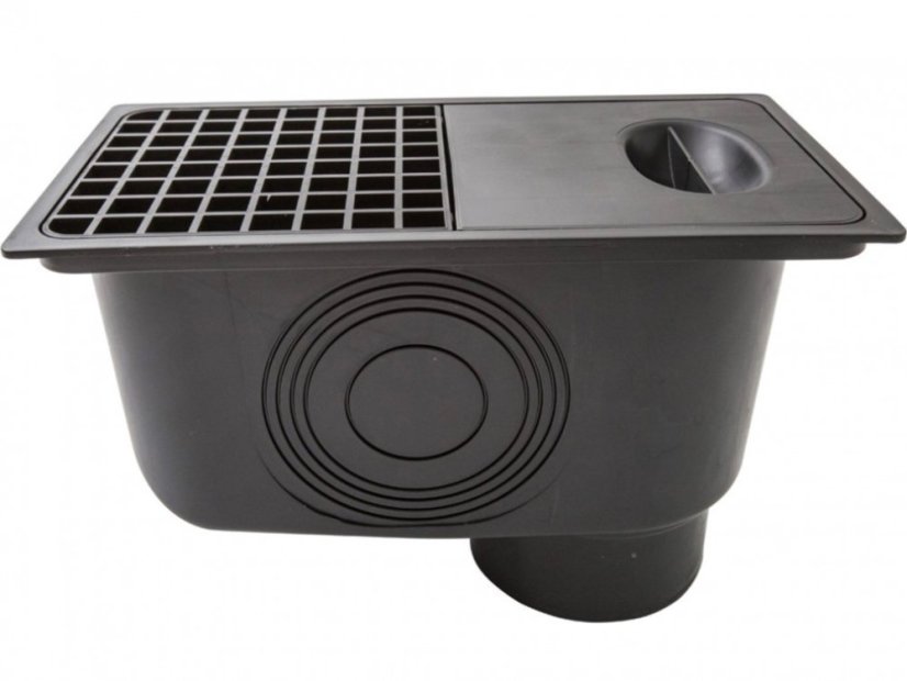 Piège à eaux de ruissellement de toiture – Regard pour descente pluviale - Couleur: noir