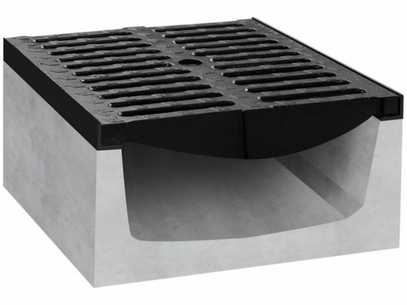 Betonový žlab D400 s litinovou mříží - Varianta: H500, Rozměr: 500 x 400 x 500 mm