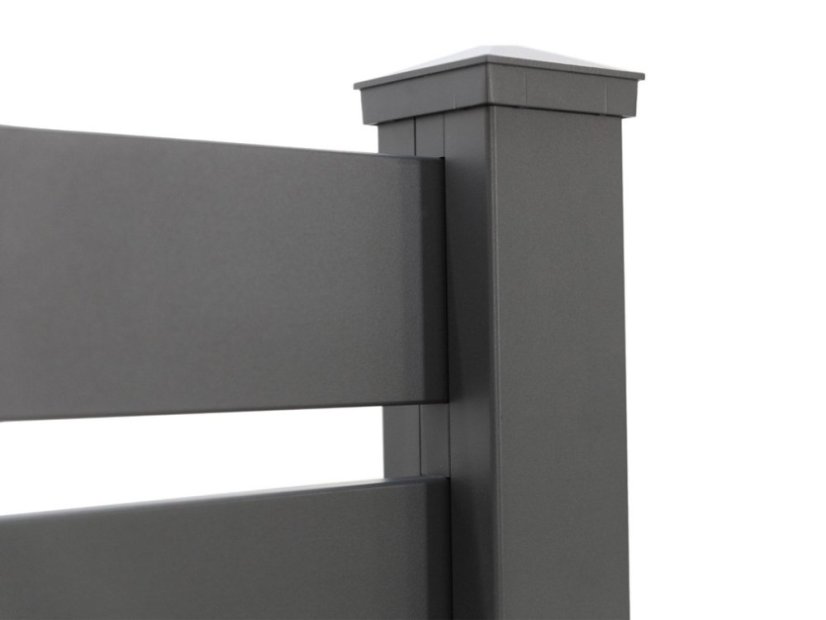 Aluminium Pfosten für Zaunfeld - Variante: Mit Flansch, Abmessung: 76 x 76 x 1500 mm