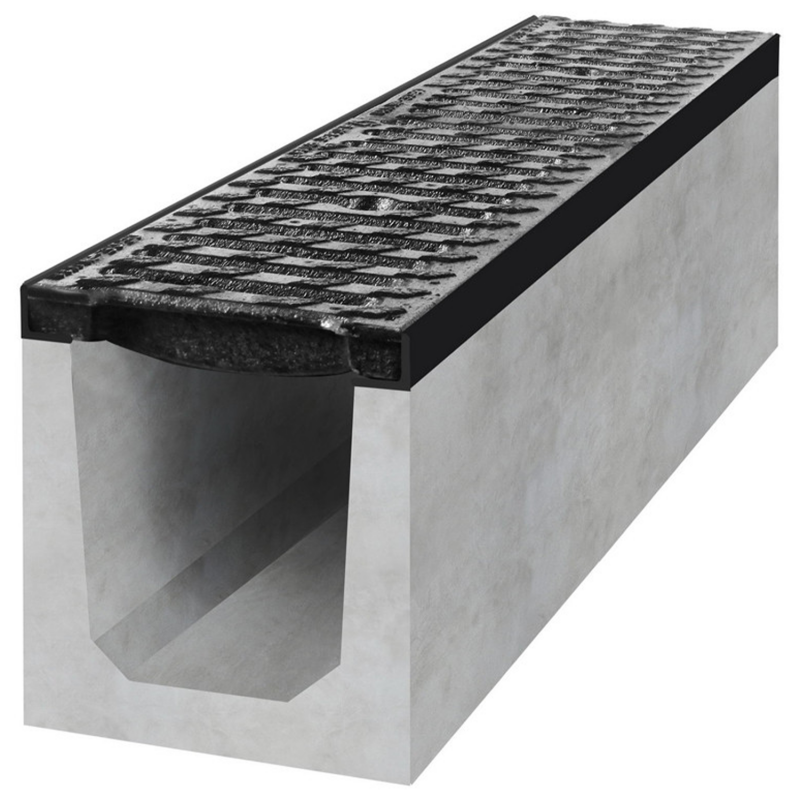 Spádový betonový žlab D400 s litinovou mříží - Varianta: 11 / D400