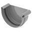 Testata unica per canale di gronda PVC 100 mm - Colore: antracite, Variante: destri
