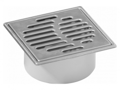 Siphon de sol droit avec grille en acier inoxydable