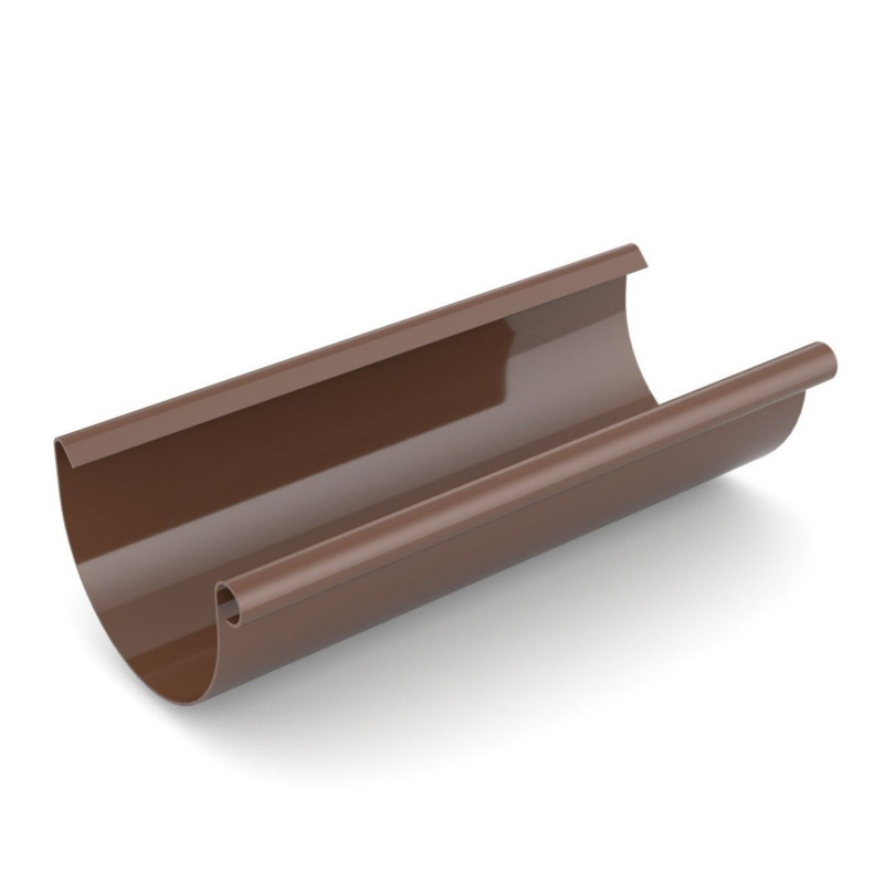 Dachrinne aus Kunststoff 125 mm - Farbe: Braun, Größe: 3 m x 125 mm