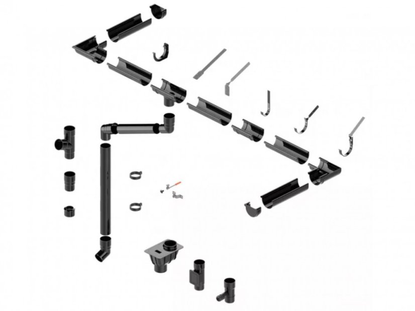 Cârlig frontal pentru jgheab din PVC 125 mm