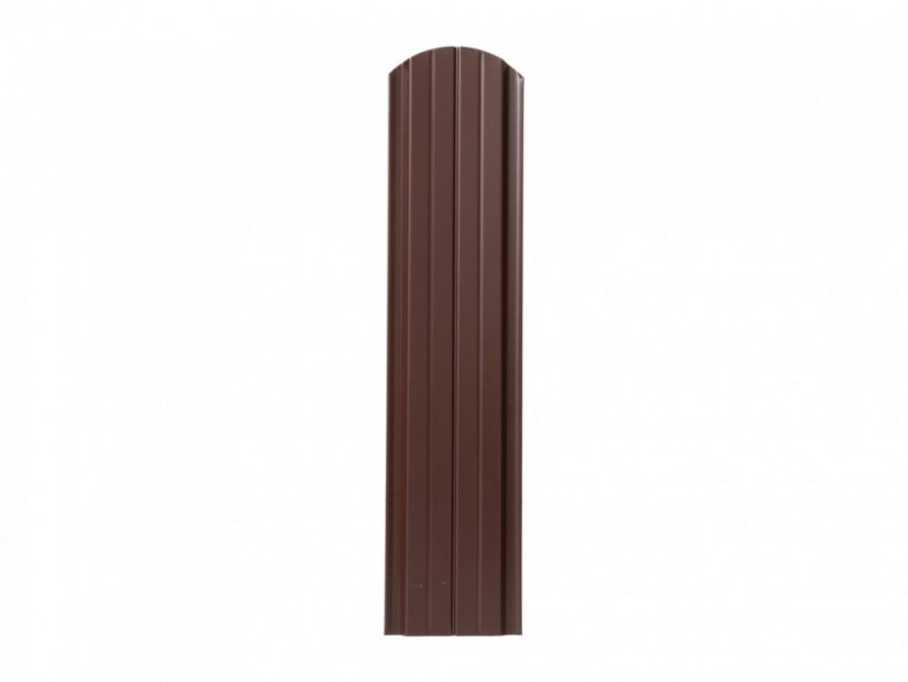 Plechová plotová doska "plotovka" Unico oblá - Rozmer: 125 x 11,5 x 0,9 cm, Farba: hnedá