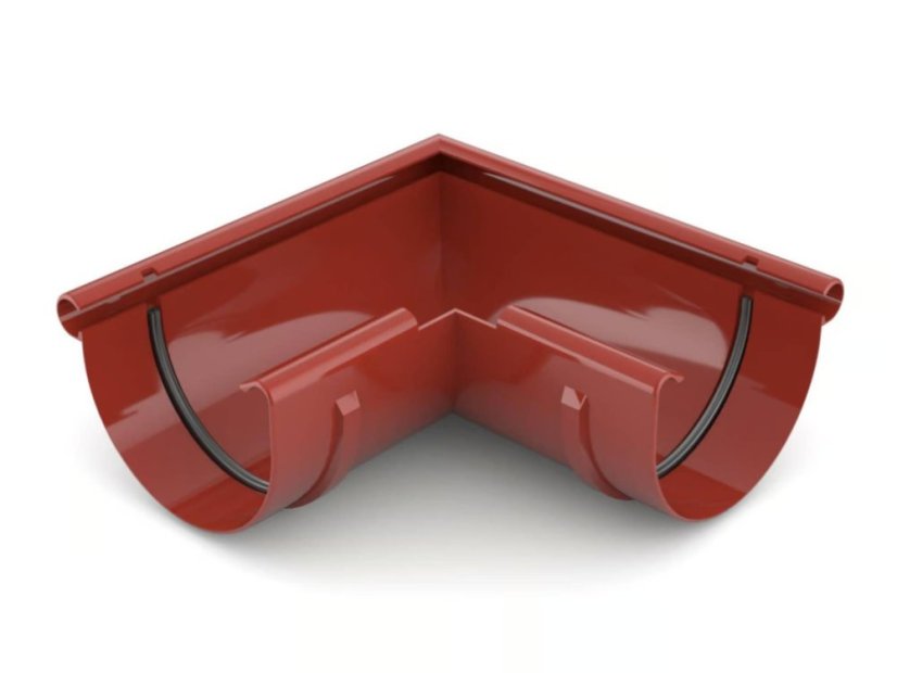 PVC hoek 100 mm - Kleur: rood, Variant: buiten